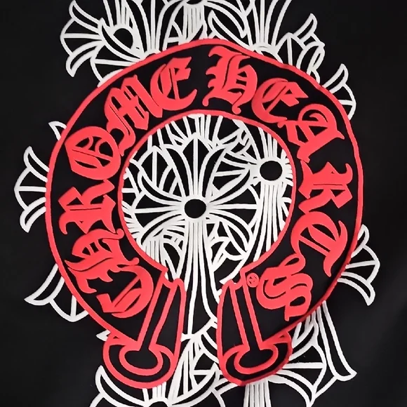 Chrome Hearts Black Tee with Red and White Design - Picture 13 of 16